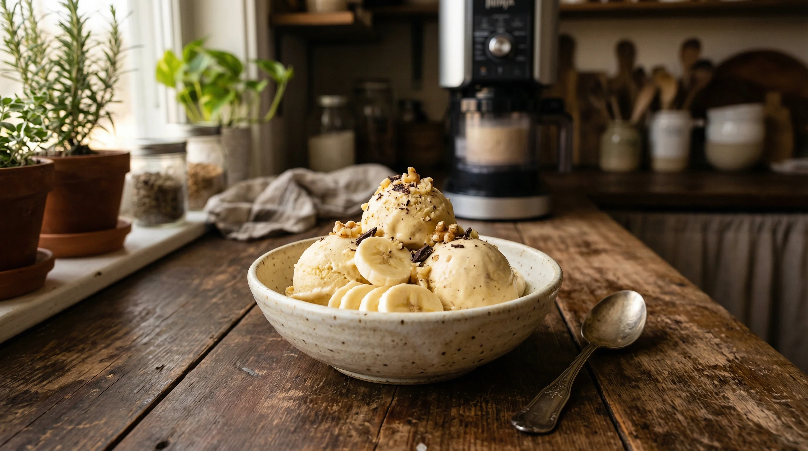 Ninja Creami banana protein ice cream