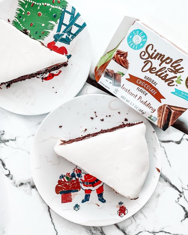 Keto Chocolate Pie with a Brownie Crust