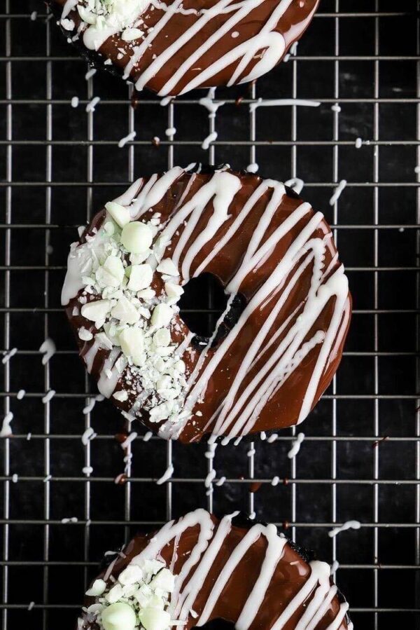 Minty Mocha Chocolate Donuts