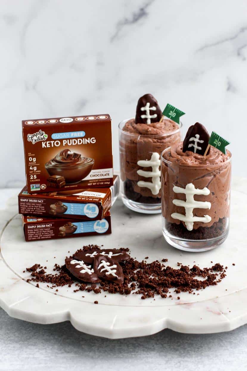 Super Bowl Chocolate Pudding Parfaits