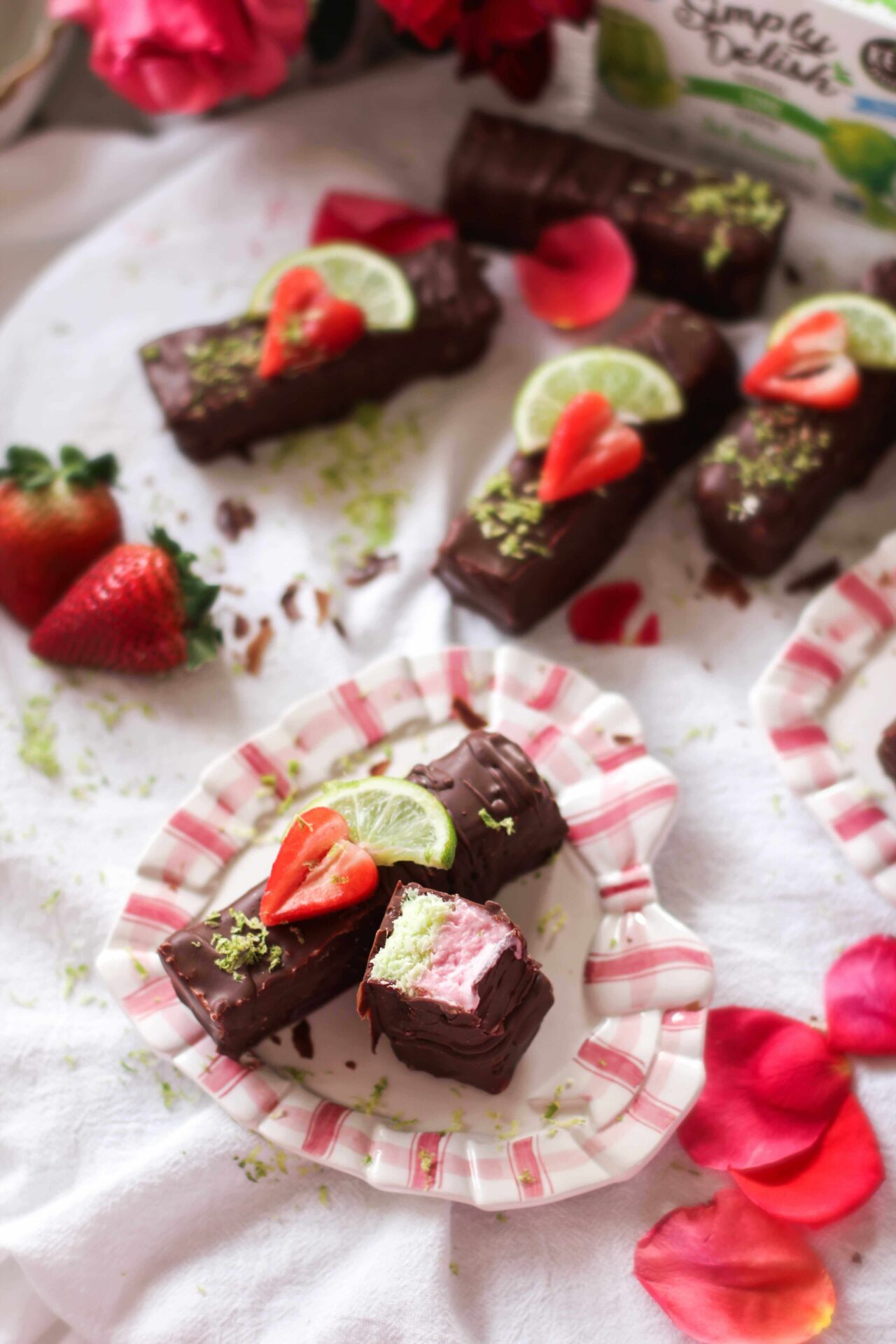 sugar-free strawberry lime chocolate pudding bar