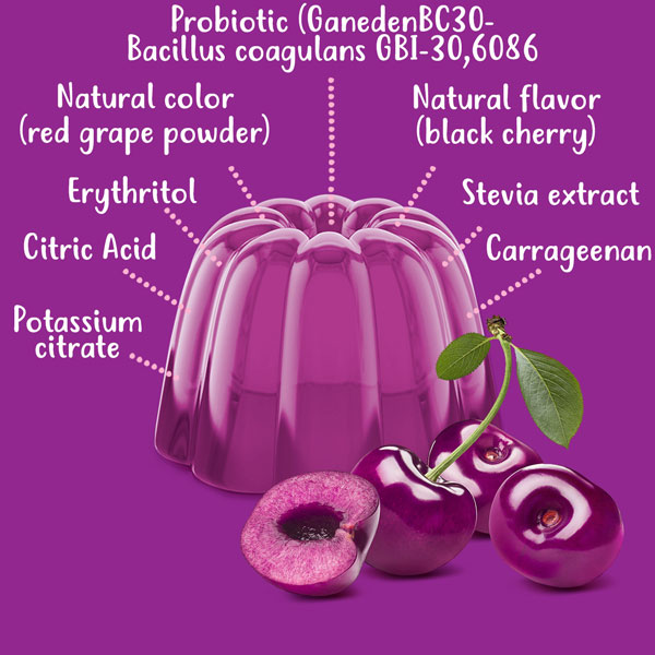 citric acid, carrageenan, natural flavor, potassium citrate, natural color, probiotic, stevia extract, erythritol