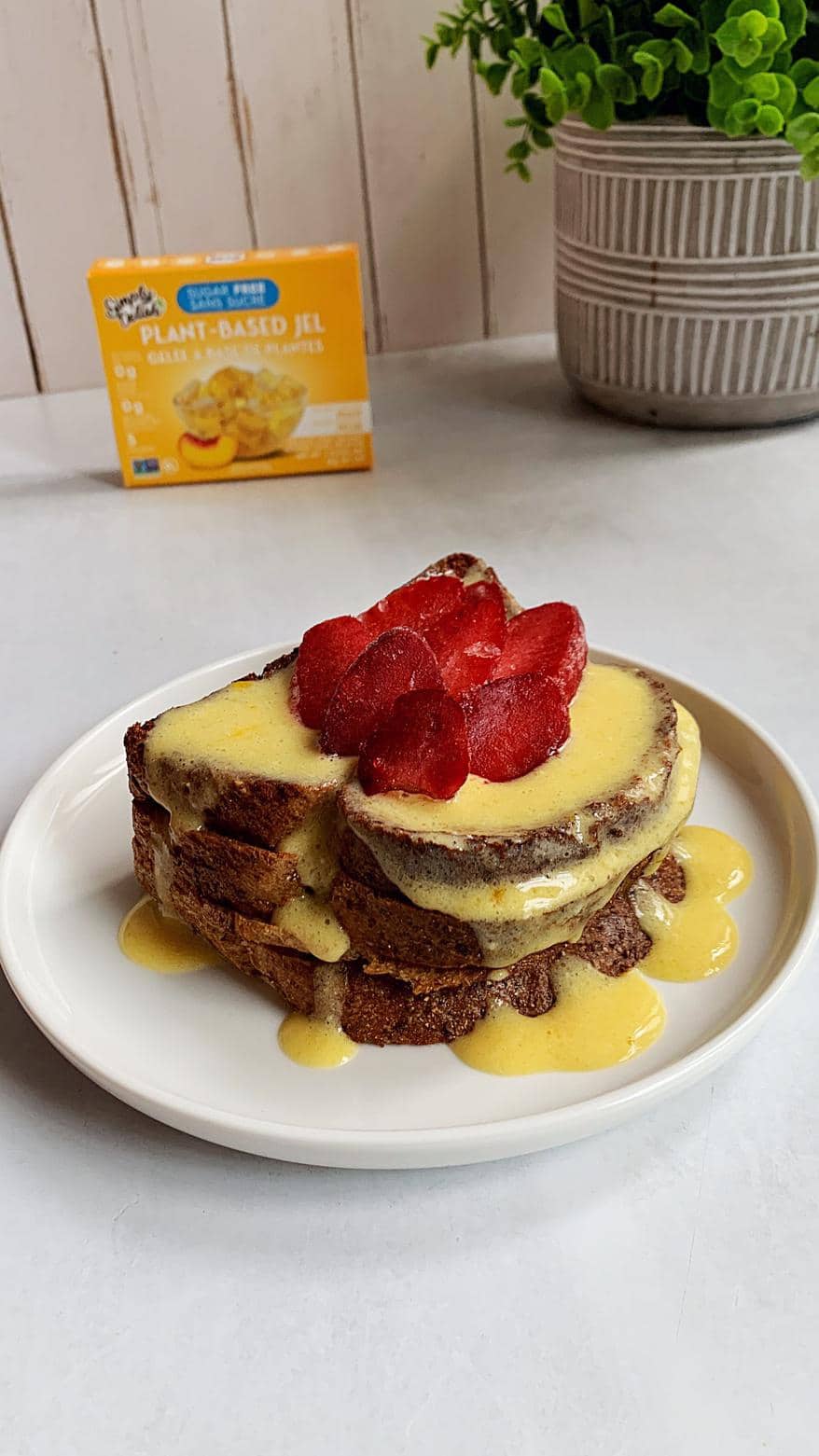 Tres Leches Strawberry Peach Pudding French Toast