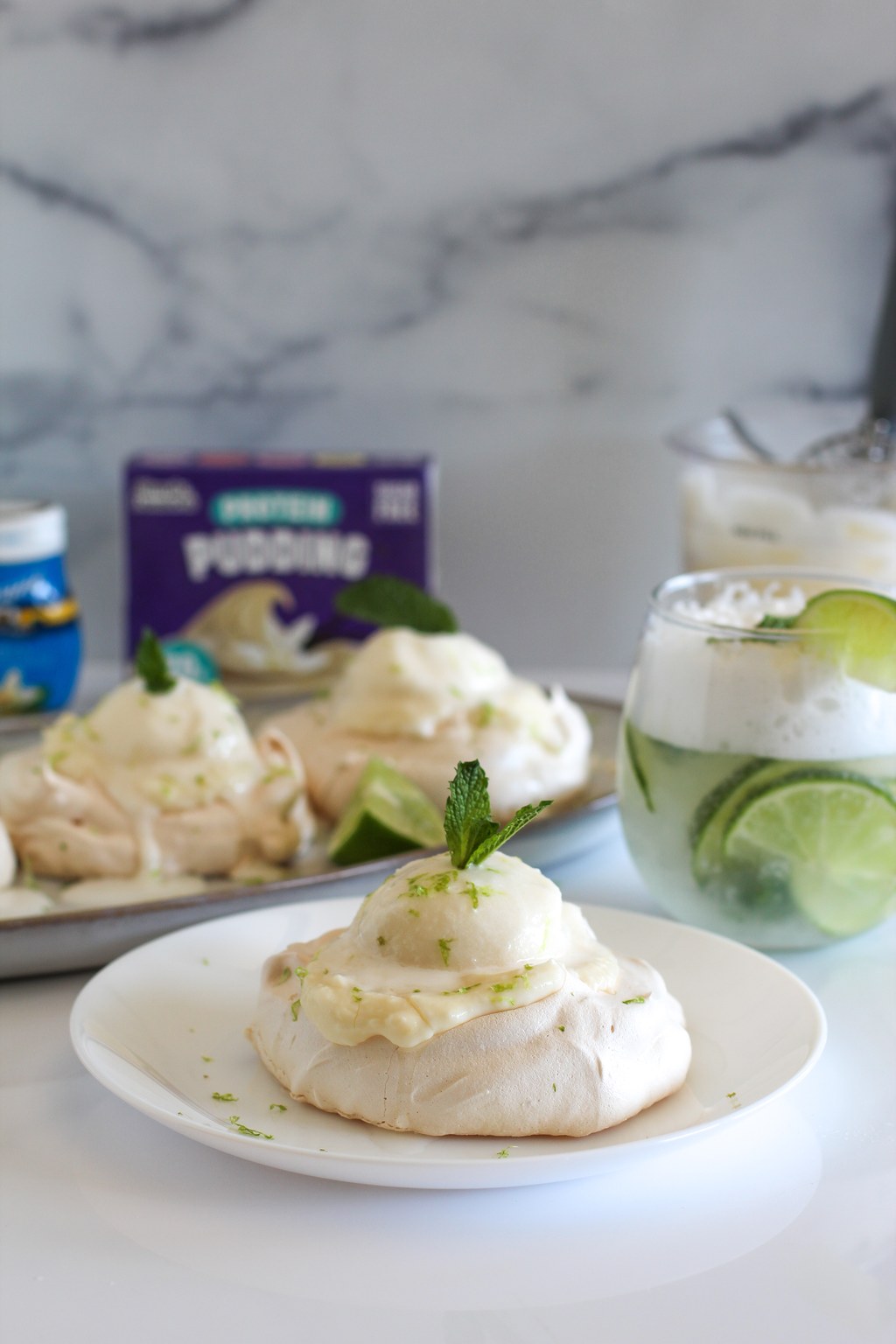 Lime Pavlovas with Vanilla Protein Pudding & Lime Sorbet 02